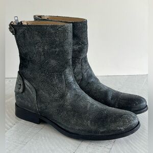 Frye Distressed Gray Ankle Booties